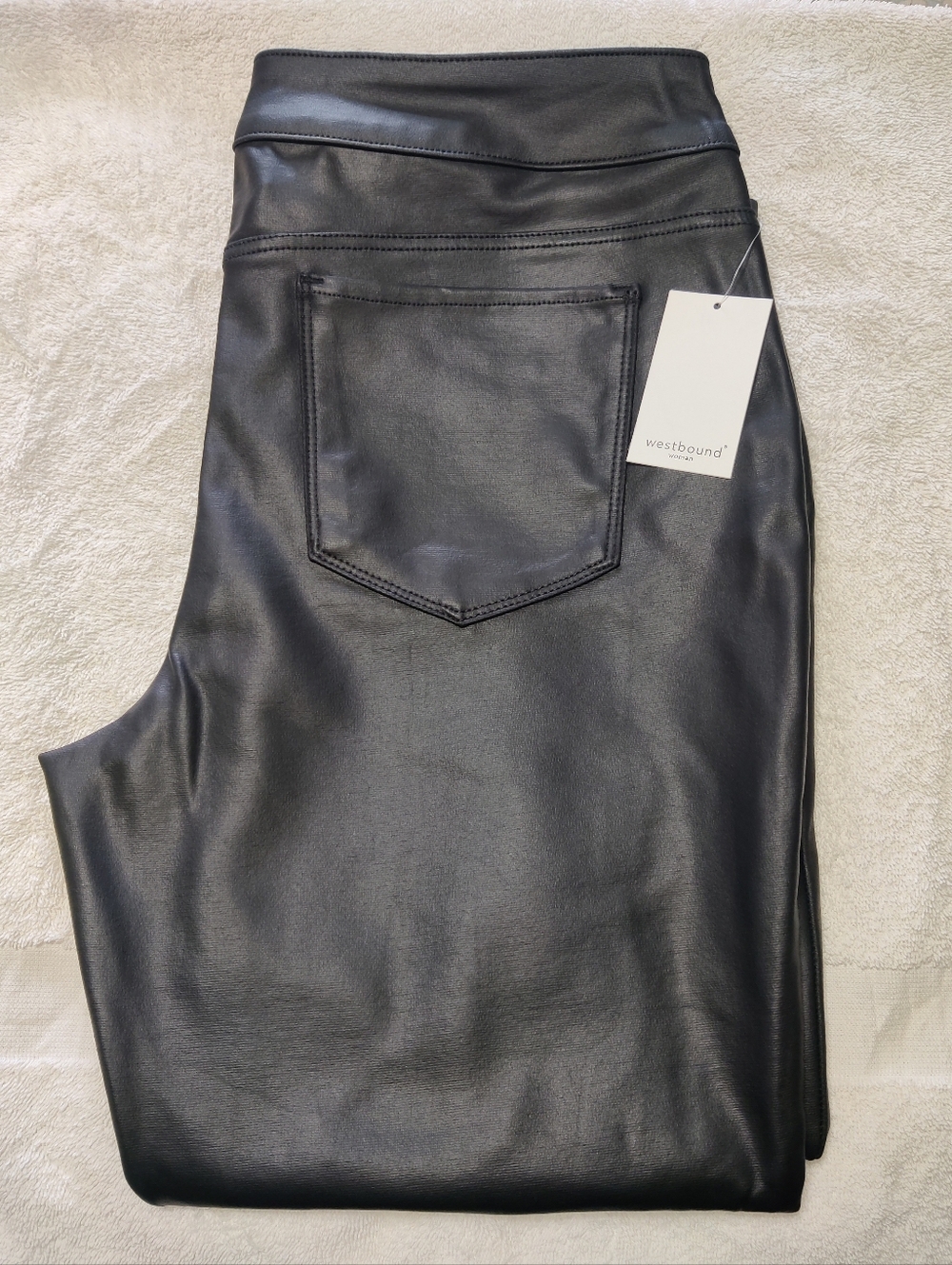 Westbound Black Faux Leather Pants